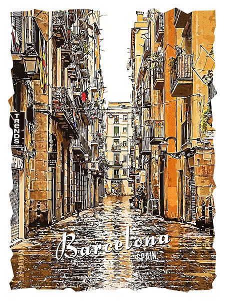 Barcelona von Printed Artings