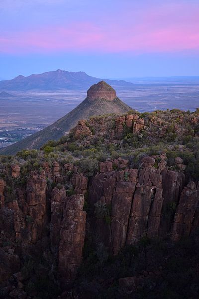 Pink Sunset, Vallée de la Désolation, Afrique du Sud sur Elles van der Veen
