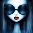 Blue Tranquility; minimalistisch en abstract portret van Lauri Creates thumbnail