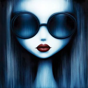 Blue Tranquility; minimalistisches und abstraktes Porträt