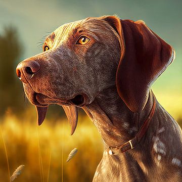 Portrait d'un chien de chasse Illustration 02 sur Animaflora PicsStock