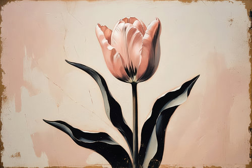 Tulp met donkere bladeren