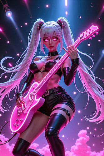 LYRIXA - Sexy anime meisje speelt op haar gitaar