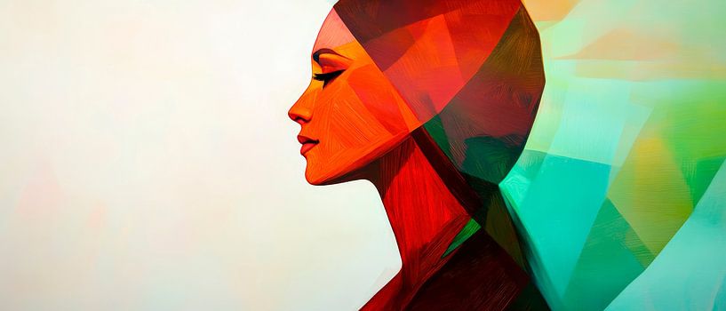 Creative portrait in bright colours by Poster Art Shop