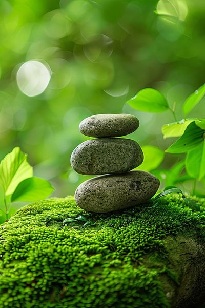 Natural stone balance - Zen garden stone tower by Poster Art Shop