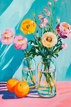 Boeket met sinaasappels - Levendig en fris van Poster Art Shop