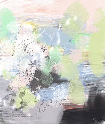 Pastell Traum - zauberhaft schönes abstraktes Gemälde- Ballett des Glücks