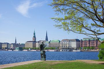 Binnenalster, Jungfernstieg, Hamburg, Duitsland van Torsten Krüger