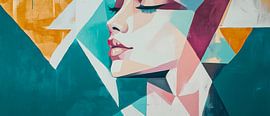 Geometric dreams - Portrait of a woman Colourful silence - by Poster Art Shop