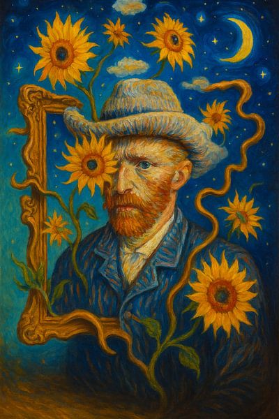 Vincent van Gogh Der Traum von Sonnenblumen von Moonheart Artworks