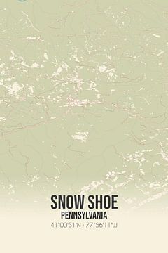 Vintage landkaart van Snow Shoe (Pennsylvania), USA. van Rezona