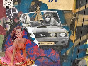 Straßenkunst Affe