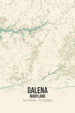 Carte ancienne de Galena (Maryland), USA. sur Rezona