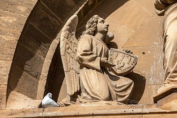 Close-up van de kerk van Santa Maria de Pollença in Mallorca van t.ART