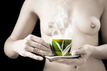 Topless Steaming coffee by Edward Draijer