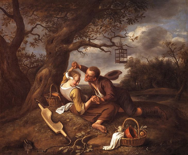 Frolicking couple, Jan Steen by All the Masters