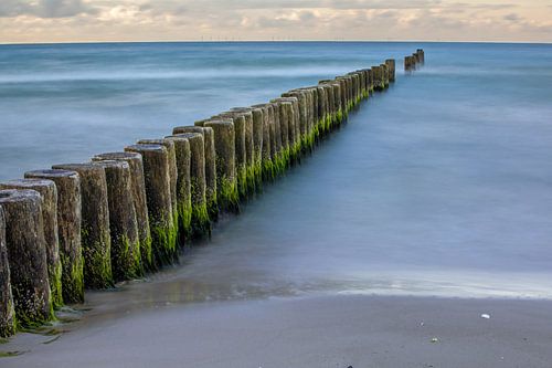 Oostzeestrand met strandhoofden