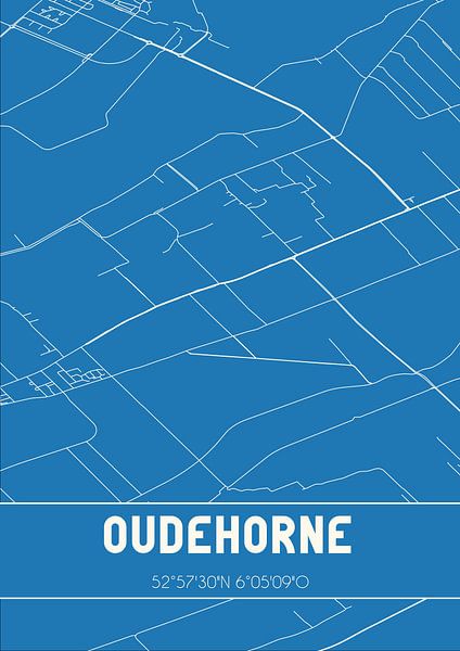 Blueprint | Map | Oudehorne (Fryslan) by Prints of Place