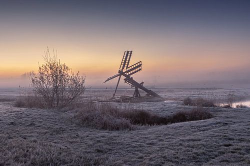 Tjasker molen in de Vrieskou – Ochtendstilte bij Kalenberg