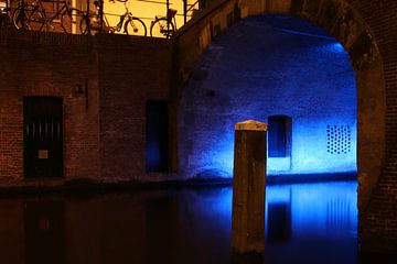 Oudegracht in de nacht van matthijs iseger