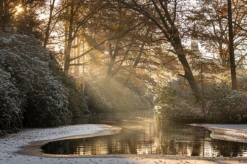 Märchenhafter Wintereinbruch in Domein d'Aertrycke, Torhout