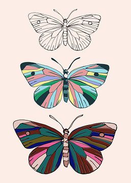 Drie vlinders van Cats & Dotz