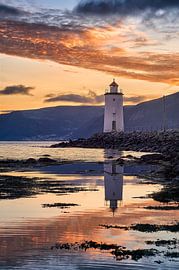 Hogstein lighthouse in winter, Godøy, Ålesund, Norway by qtx