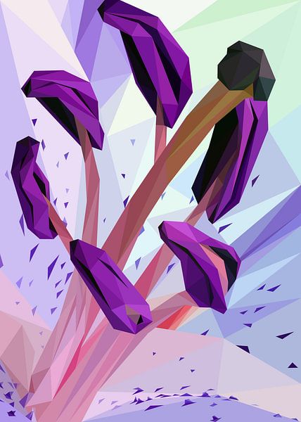 Violet Lilly Flower Low Poly Abstract Close Up by Yoga Art 15
