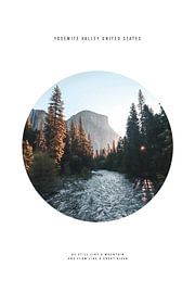 River Mountain Yosemite Valley by Walljar