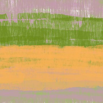 Colorful home collection. Abstract landscape in pink, orange, green. by Dina Dankers