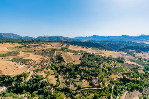 Green hills around Ronda at Golden hour