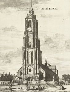 Coenraet Decker, Vue de la Nieuwe Kerk à Delft, 1678 - 1729 sur Atelier Liesjes