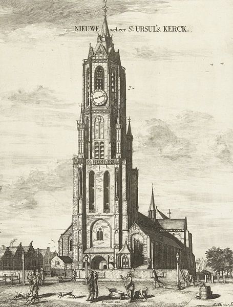Coenraet Decker, View of the Nieuwe Kerk in Delft, 1678 - 1729 by Atelier Liesjes