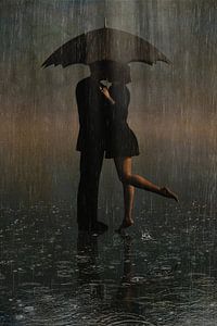 Liebe unter einem Regenschirm lässt den Regen vergessen