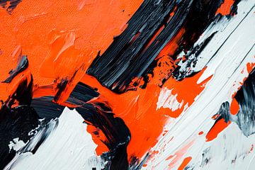 Abstract colour combination in red and black by Poster Art Shop