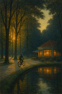 Vondelpark Golden Hour - Fahrräder und Licht unter den Bäumen