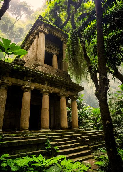 building in the middle of the forest by Hesti Azzafira