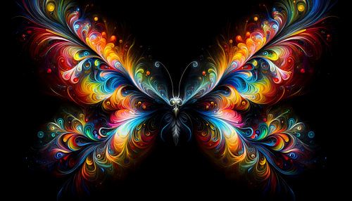 Kleurrijke vlinder in volle pracht