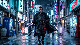 Japan, Cyberpunk-Samurai von my pixel art
