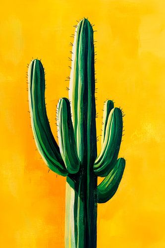 Cactus voor gele achtergrond