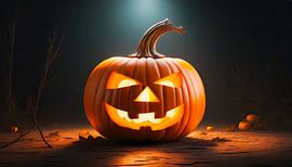 Halloween pompoen met gezicht