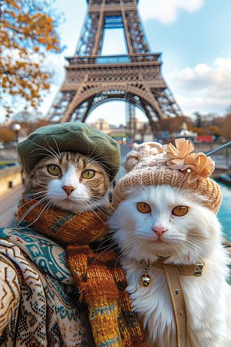 Kattenblik op de Eiffeltoren: grappige katten