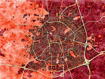 Kaart van Apeldoorn in de stijl 'Amber Autumn' van Maporia
