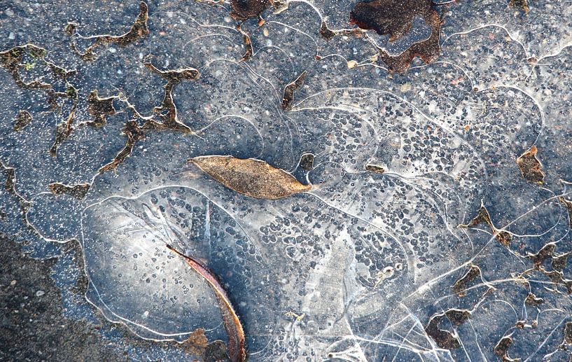 Icy stories ( Abstract close-up of beautiful structures and shapes in the ice) by Birgitte Bergman