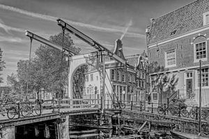 Staalmeestersbrug Amsterdam als Ets weergegeven.