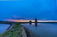 Mill Der Sonnenuntergang auf Nordtexel ist düster von Texel360Fotografie Richard Heerschap Miniaturansicht