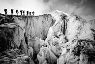 Bergbeklimmers op de Glacier de Moiry in Zwitserland van Menno Boermans thumbnail