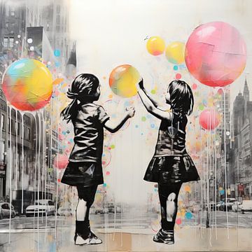 Street Art | Banksy Style van Blikvanger Schilderijen