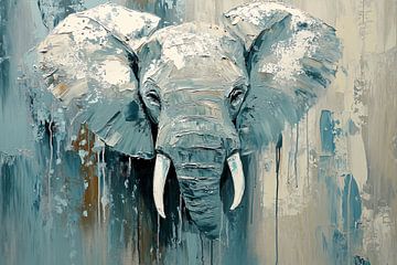 Olifant in abstracte tinten van Art & Soul Creations