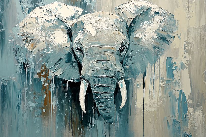 Elephant in abstract shades by Art & Soul Creations